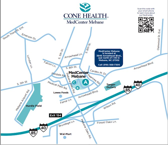 MedCenter Mebane Map
