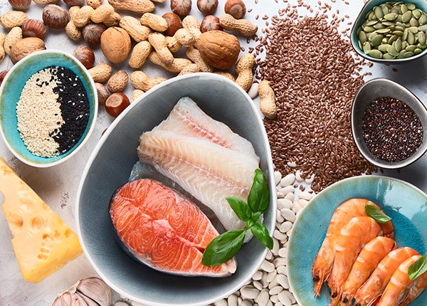 Food spread of common allergens - fish, sesame, shellfish, peanuts, dairy