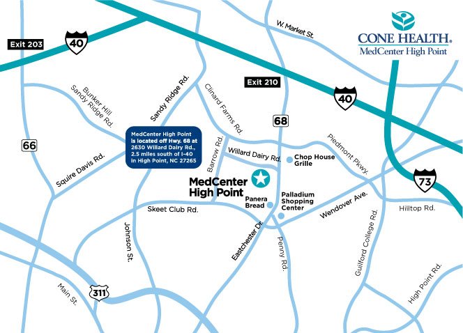 MedCenter High Point Map