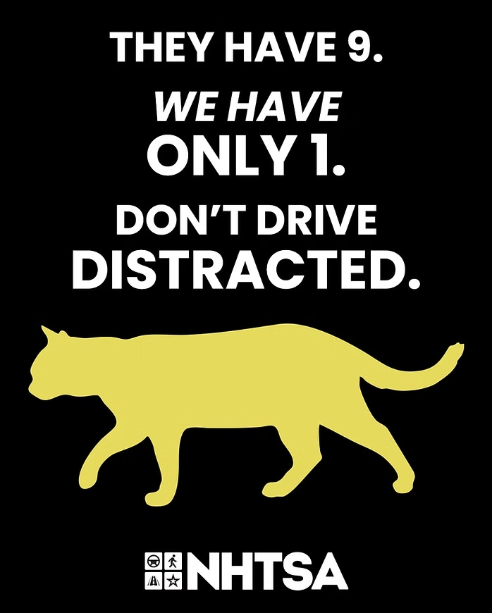 NHTSA graphic: don't drive distracted