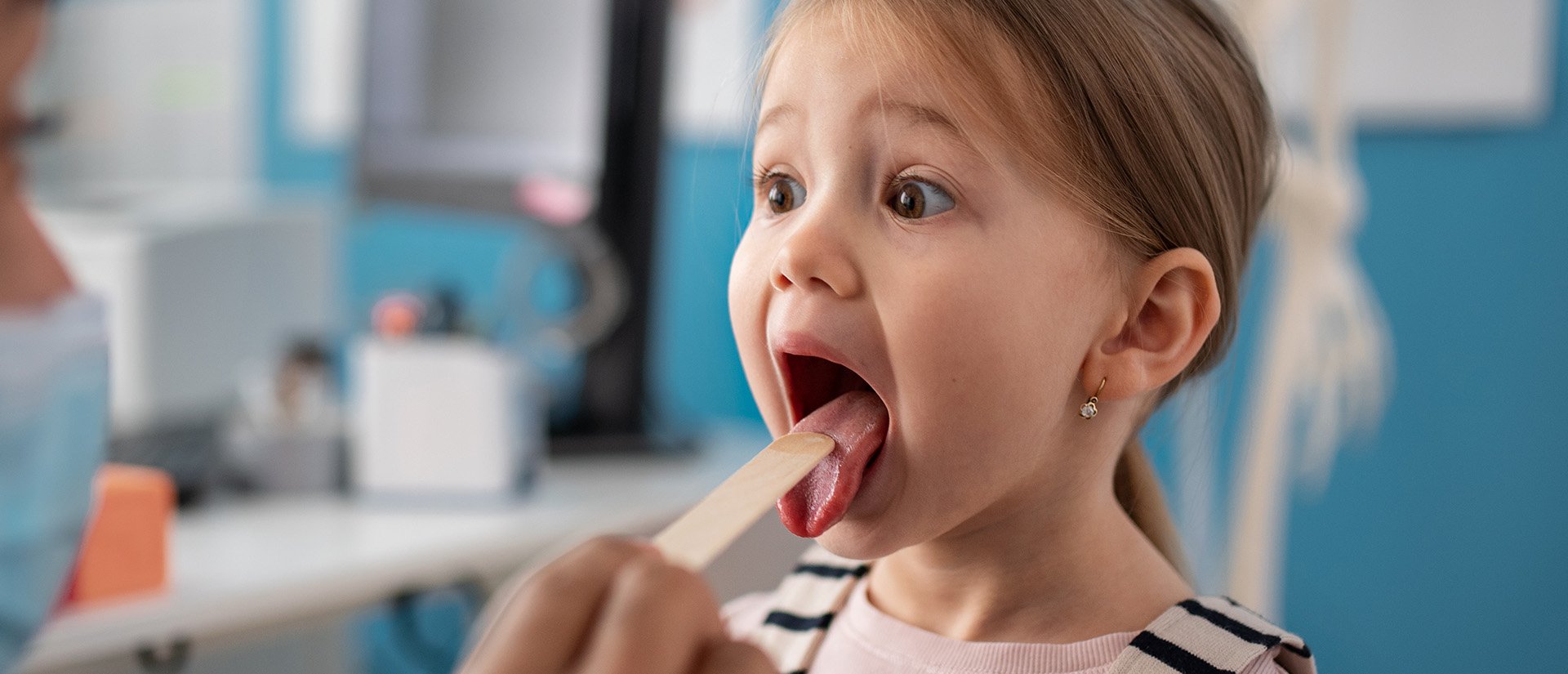 checking child's mouth